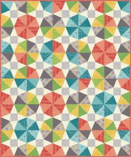 Mixed Bag Merry Go Round 2017 Kit by Studio M - Moda Fabrics for the 50" x 60" quilt top and binding - product image 1