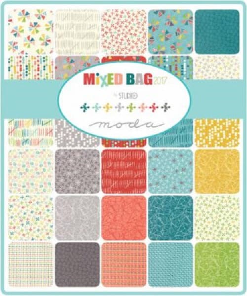 Mixed Bag Merry Go Round 2017 Kit by Studio M - Moda Fabrics for the 50" x 60" quilt top and binding - product image 2