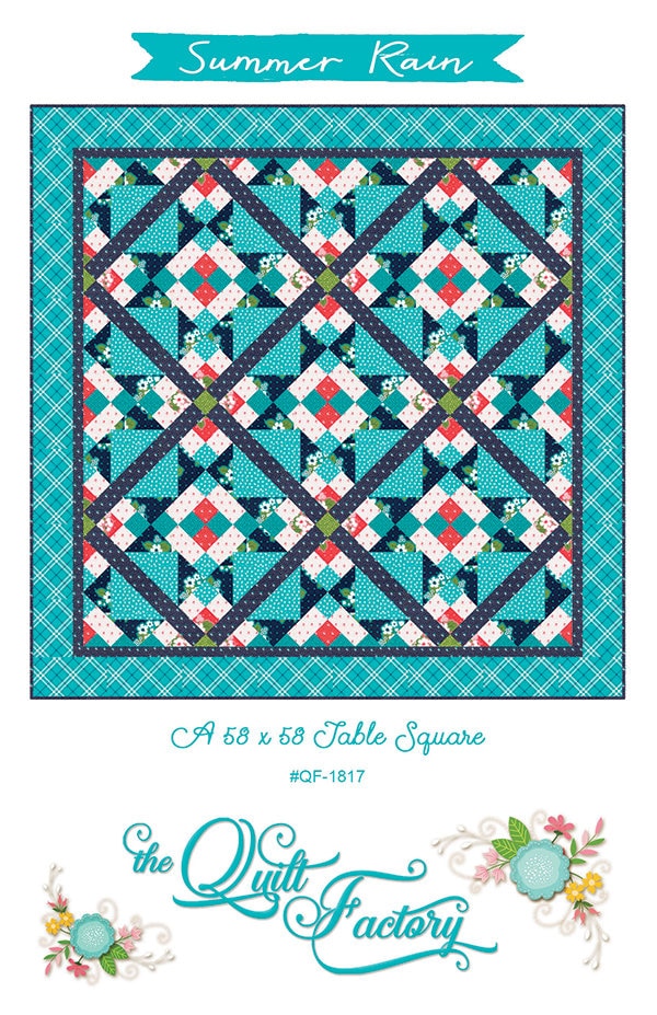 Summer Rain Kit by the Quilt Factory using All Weather Friend fabric by April Rosenthal for Moda 58" x 58" quilt top and bind