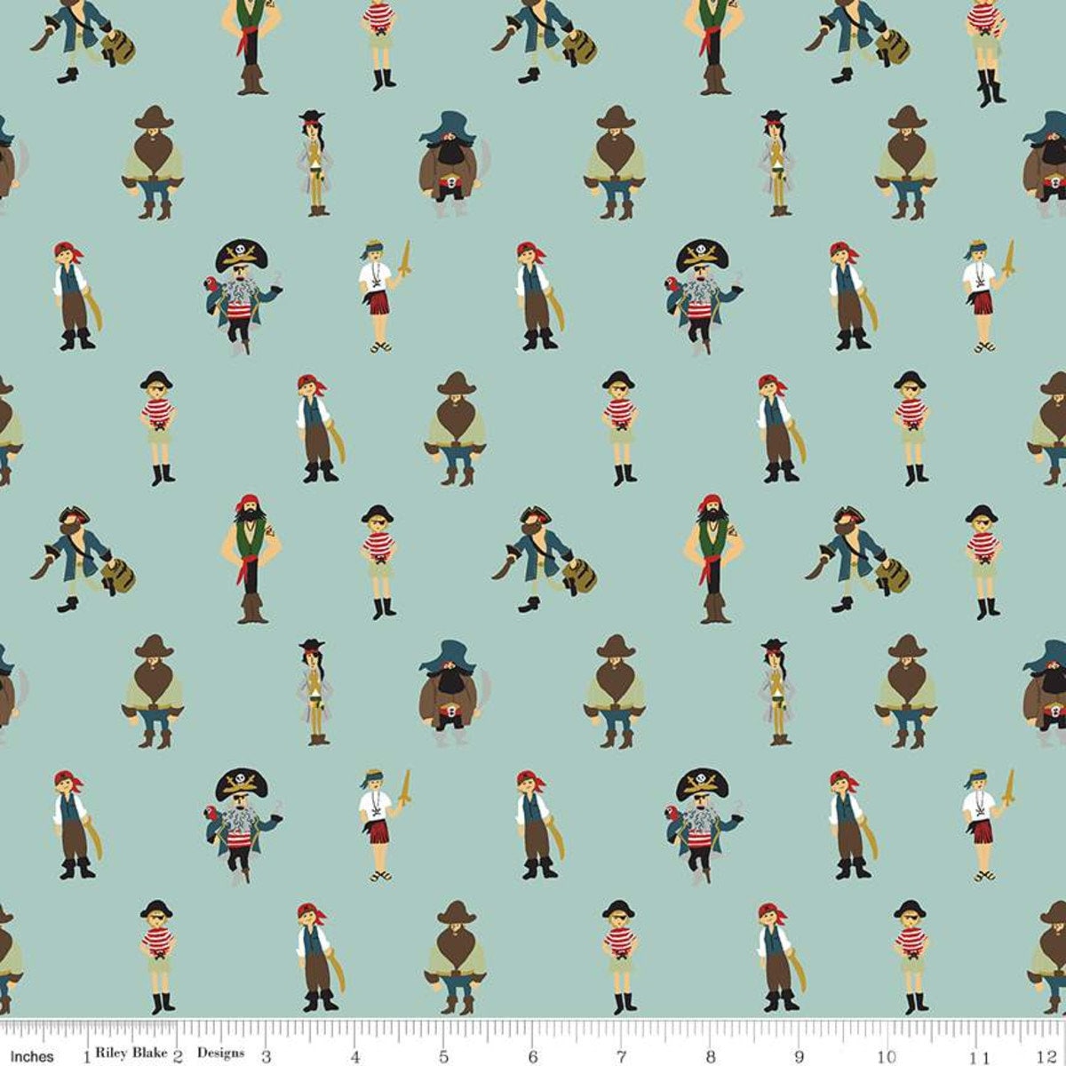 Pirate Tales C9682 Pirates Blue by Echo Park Paper Co for Riley Blake Fabrics - by the half-yard - product image 1