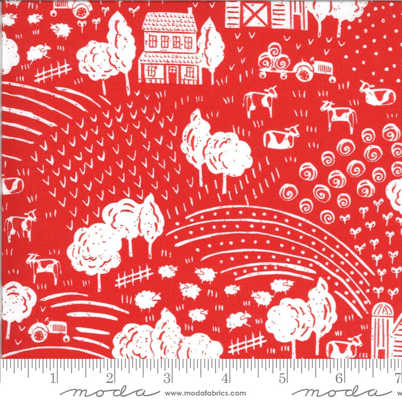 On The Farm Red 20703 16 by Stacy Iest Hsu for Moda Fabrics - by the half-yard - product image 1
