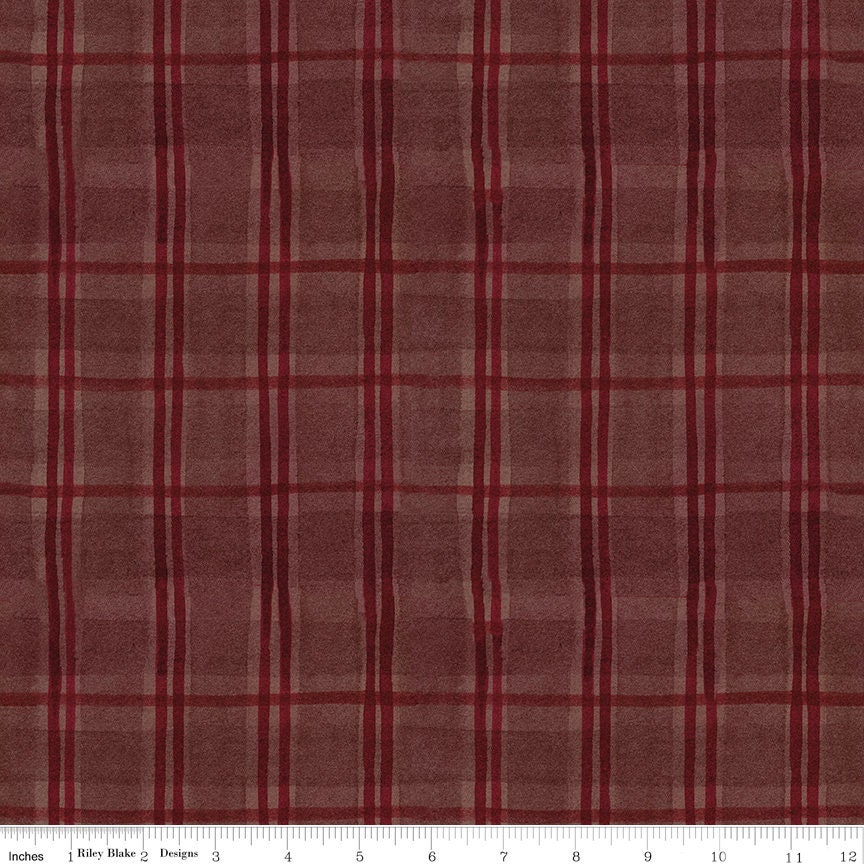 For the Love of Nature C11376 Burgundy Plaid by Teresa Kogut for Riley Blake - by the half-yard - product image 1