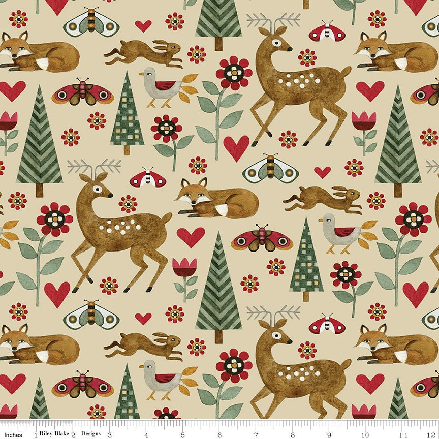 For the Love of Nature C11371 Pearl Animals by Teresa Kogut for Riley Blake - by the half-yard - product image 1