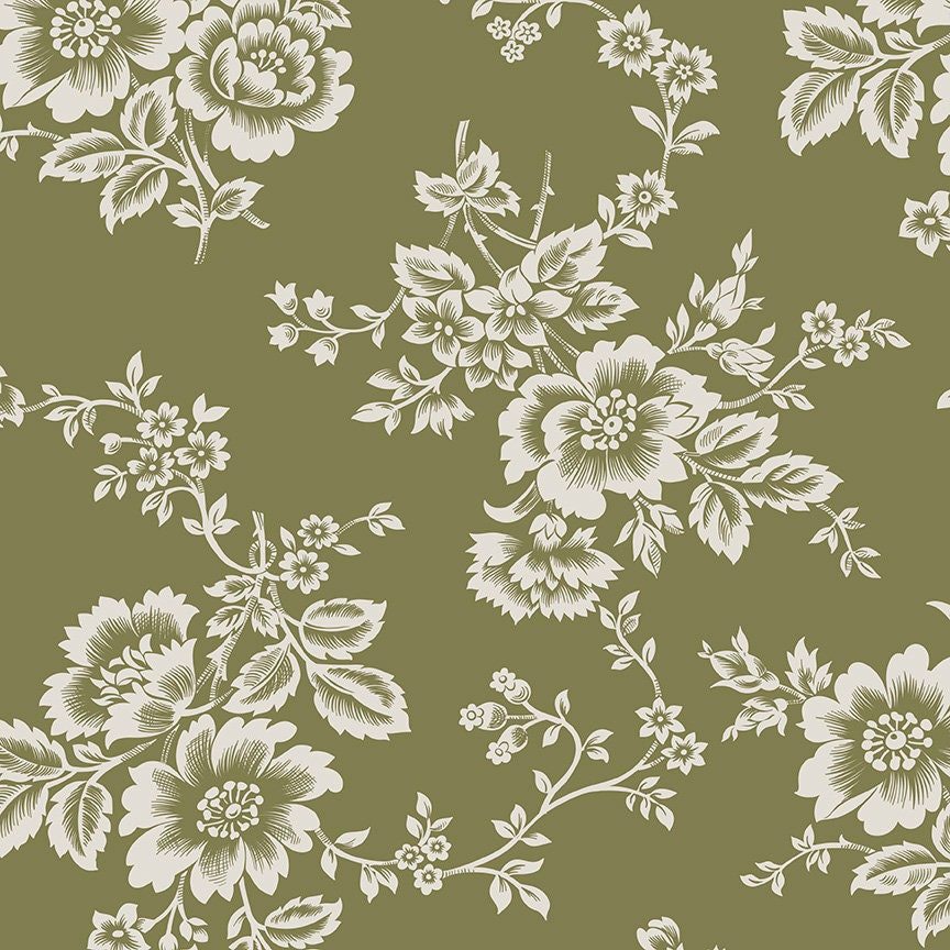 108" Buttercup Blooms WB11158 GREEN by Gerri Robinson for Riley Blake Fabrics - by the half-yard - product image 1