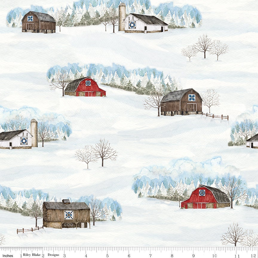 Winter Barn Quilts CD12080 Parchment by Tara Reed for Riley Blake Designs - by the half-yard - product image 1
