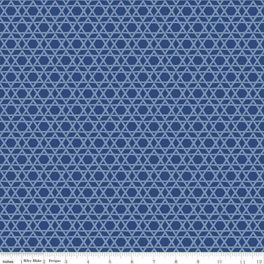 Hanukkah Nights C13432 Blue by Tara Reed for Riley Blake Fabrics - by the half-yard - product image 1