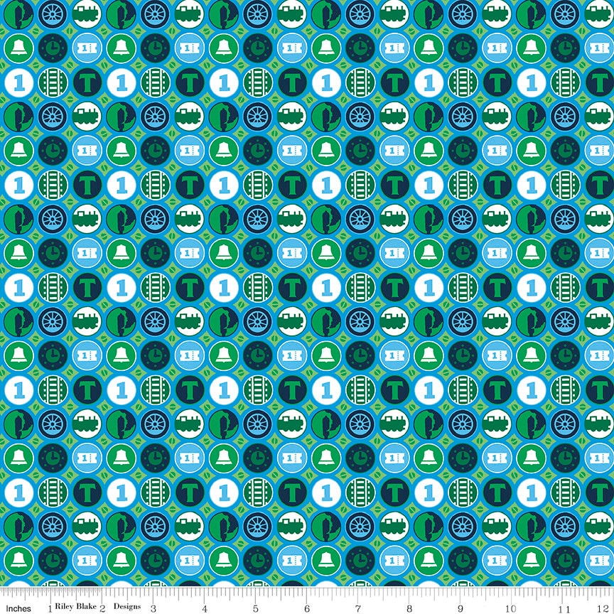 All Aboard C11003 Green Thomas and Friends by Riley Blake Designs - by the half-yard - product image 1