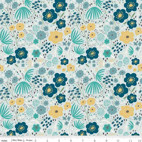 Ava Rose C5872 Blue by Deena Rutter for Penny Rose Fabrics Riley Blake - by the half-yard - product image 1