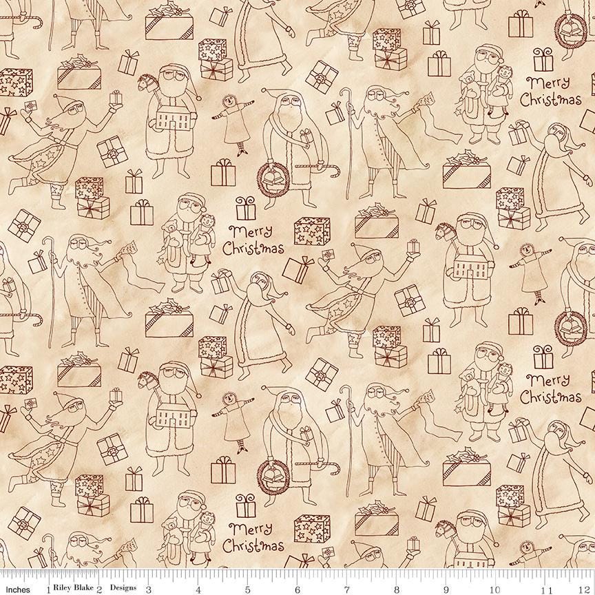 Naughty or Nice C16262 Parchment by Teresa Kogut for Riley Blake Designs - by the half-yard - product image 1