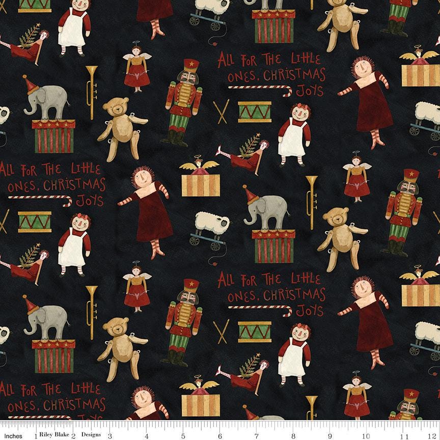 Naughty or Nice C16261 Black by Teresa Kogut for Riley Blake Designs - by the half-yard - product image 1