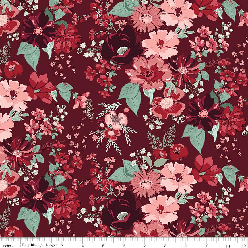 Love You Always C16870 Main Burgundy by Sandy Gervais for Riley Blake Designs - by the half-yard - product image 1