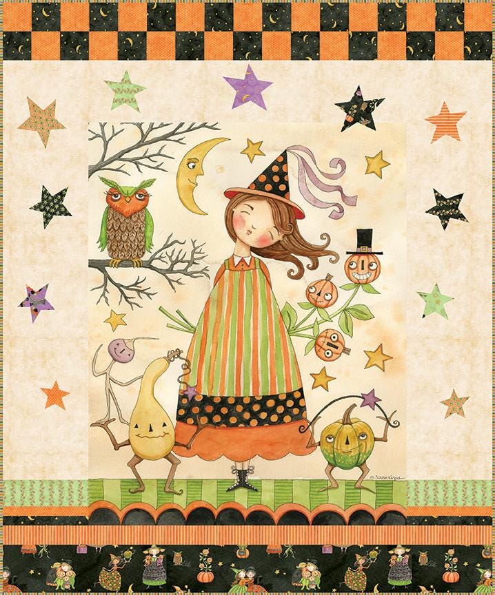 Ghoul Friends Quilt Kit KT-16050 by Teresa Kogut for Riley Blake - approximately 51" x 61.5" quilt top and binding - product 