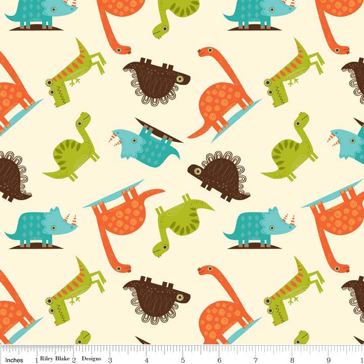 Dinosaur C4162 Cream for Riley Blake - by the half-yard - product image 1