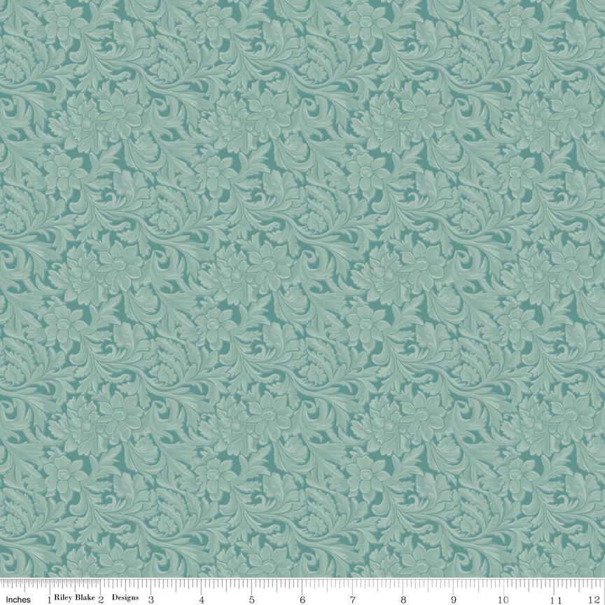 Cowgirl C17485 Blue Leather by Echo Park Paper Co for Riley Blake Designs - by the half-yard - product image 1